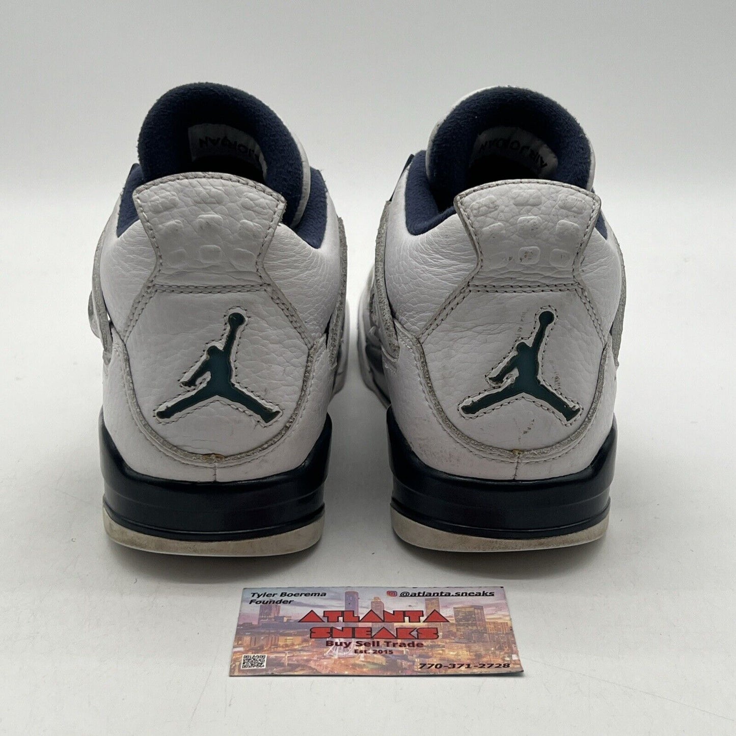 Size 9 - Air Jordan 4 Retro LS Columbia Navy Leather (314254-107)