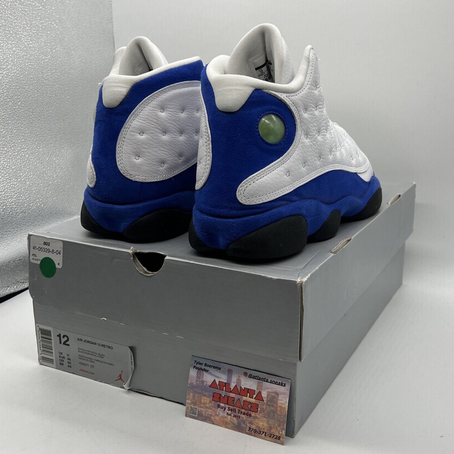 Size 12 - Air Jordan 13 Retro Hyper Royal Black White Blue Leather Suede Used