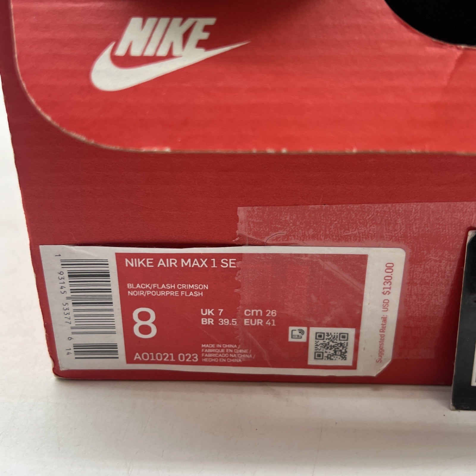 Size 8 - Nike Air Max 1 SE Windbreaker (AO1021-023)