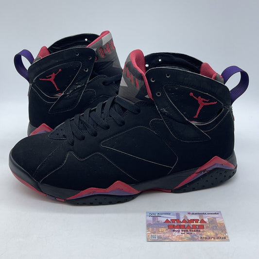 Size 10.5 - Air Jordan 7 Retro 2012 Raptor Black Red Purple (304775-018)