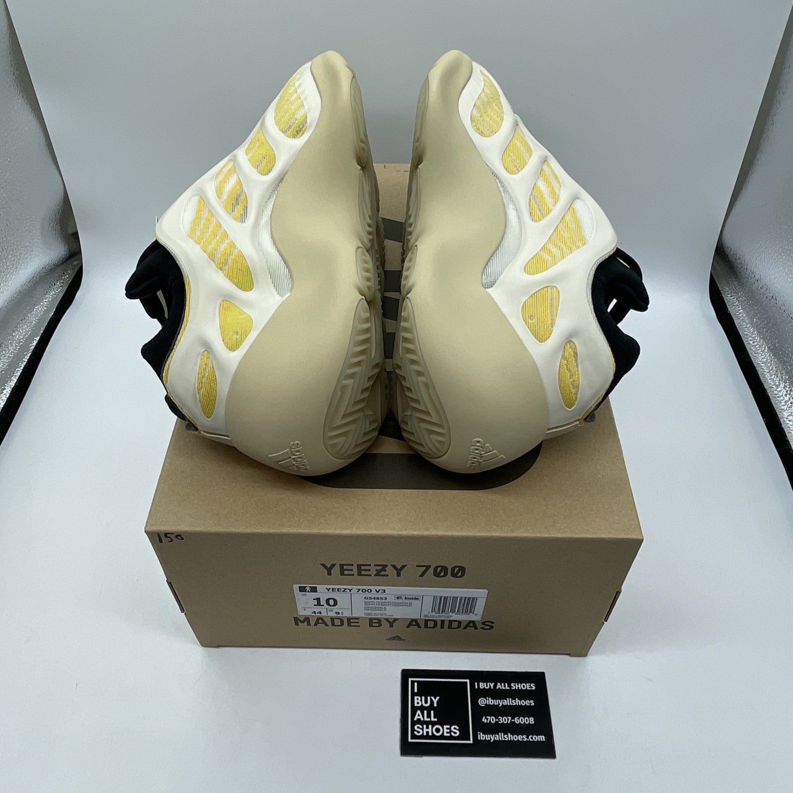 Size 10 - adidas Yeezy 700 V3 Safflower Yellow Black Suede (G54853)