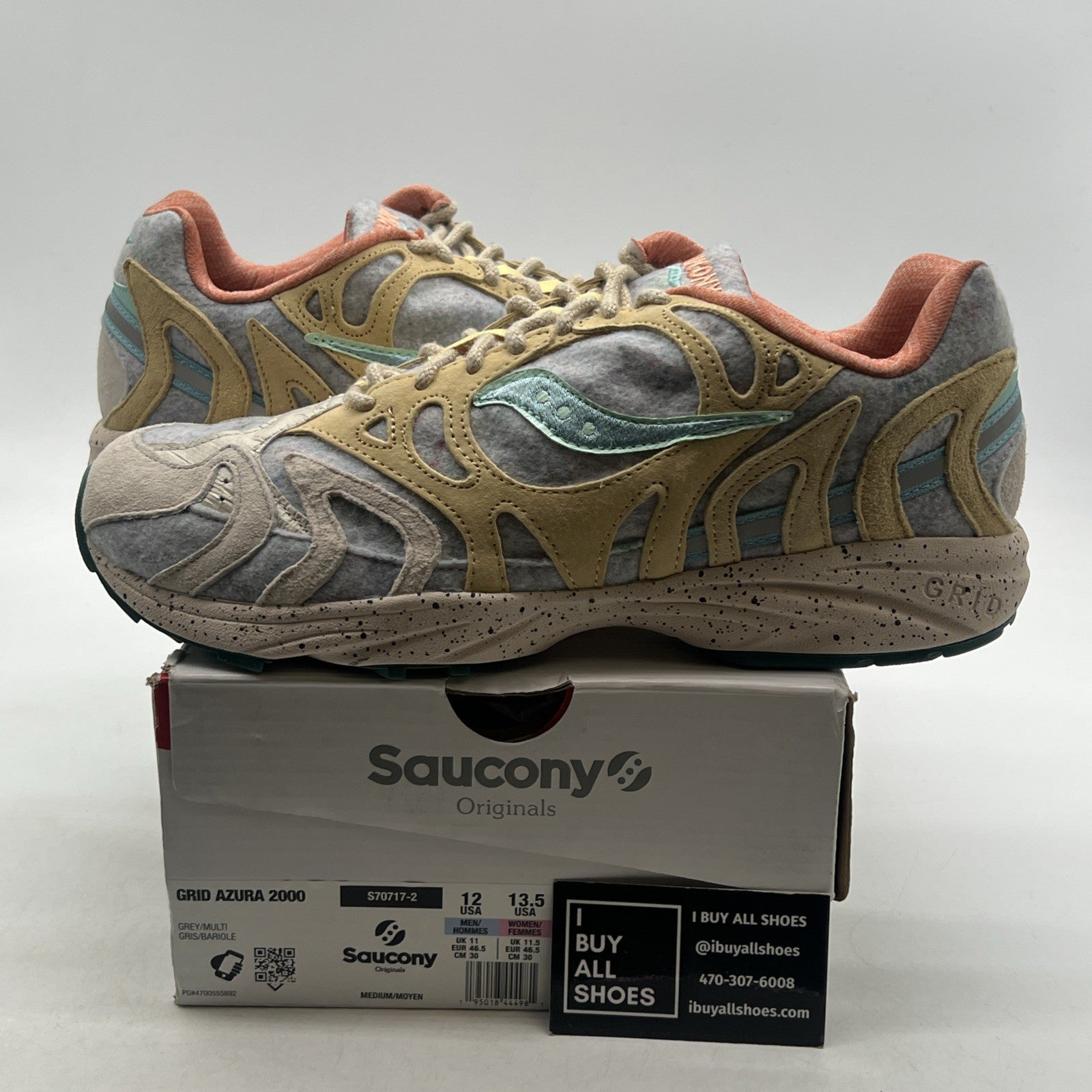 Size 12 - Saucony Grid Azura 2000 Felt 'Grey/Multi' (S70717-2)