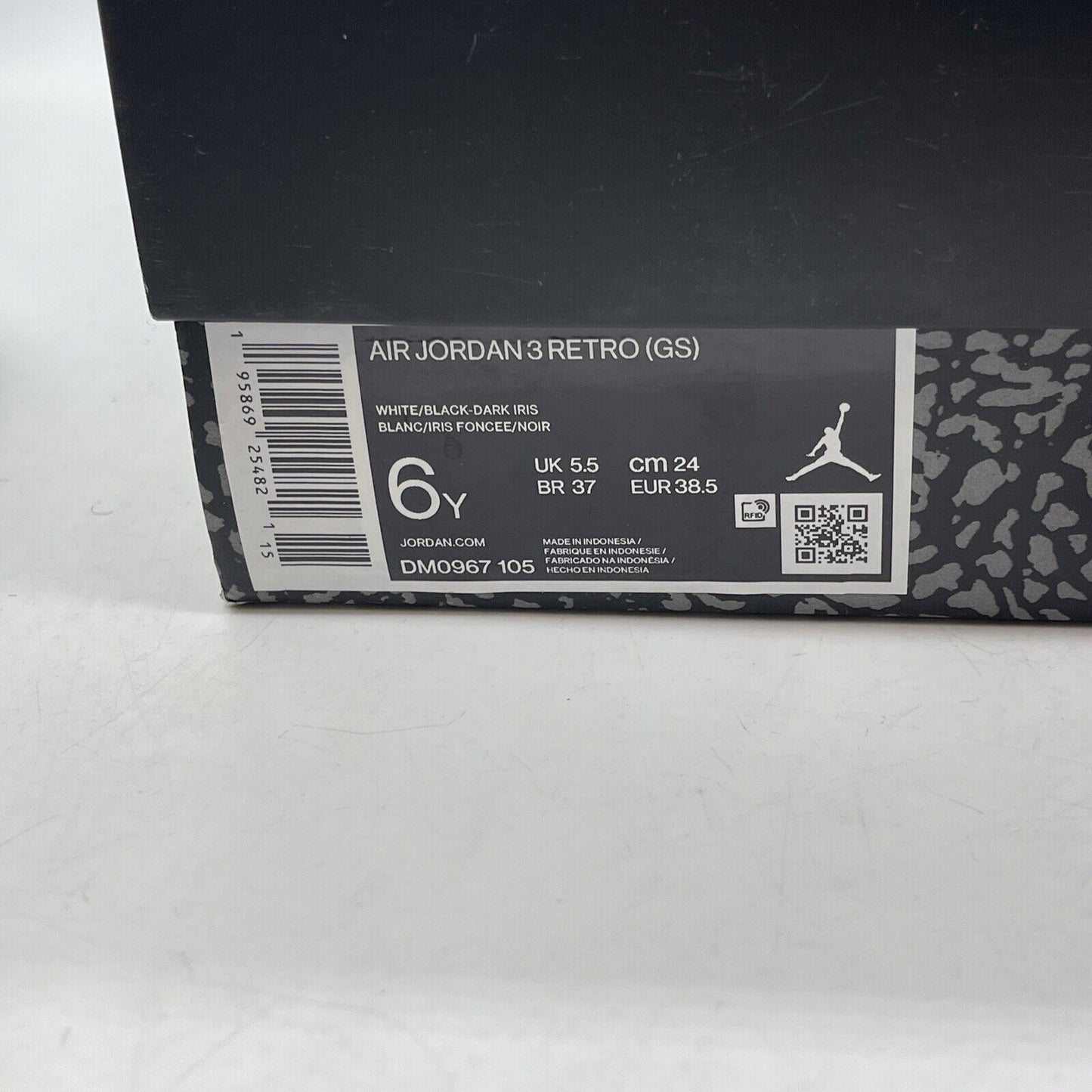 Size 4Y& 6Y- Jordan 3 Retro Mid Dark Iris Leather Suede (MISMATCH) (DM0967-105)