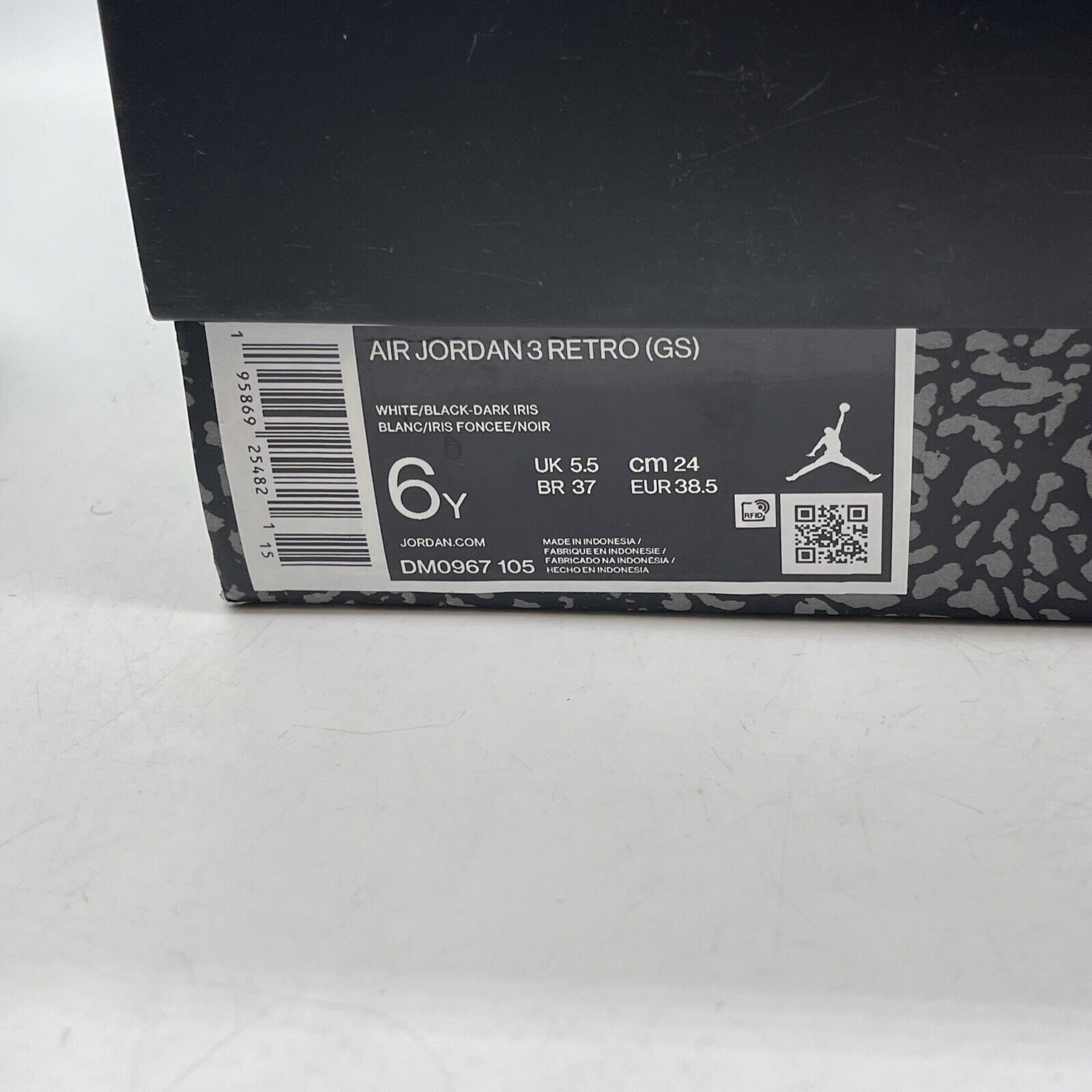 Size 4Y& 6Y- Jordan 3 Retro Mid Dark Iris Leather Suede (MISMATCH) (DM0967-105)