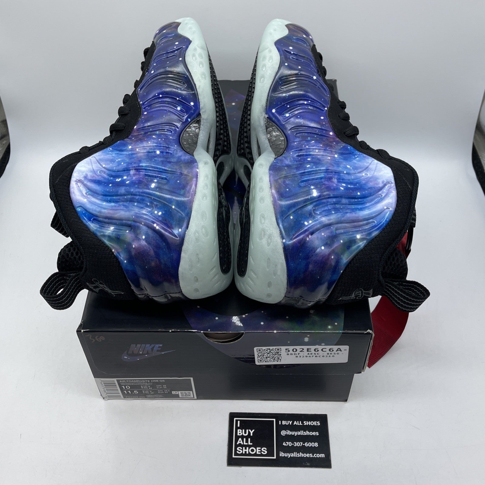 Size 10 - Nike Air Foamposite One 2025 Galaxy Black Purple Blue (FQ4303-400)