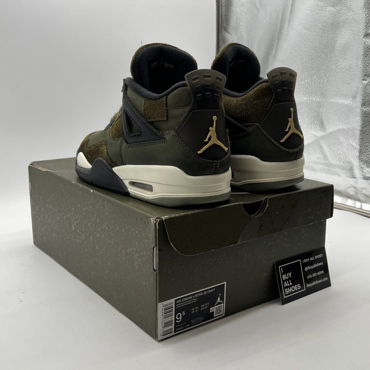 Size 9.5 - Air Jordan 4 SE Retro Low Craft - Olive (FB9927-200)