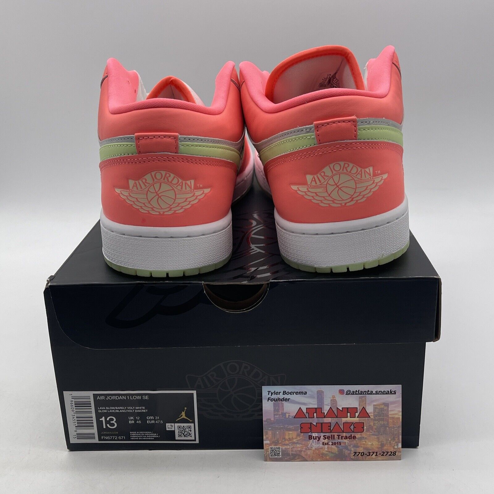Size 13 - Air Jordan 1 SE Low Lava Glow Pink White Yellow Leather (FN6772-671)