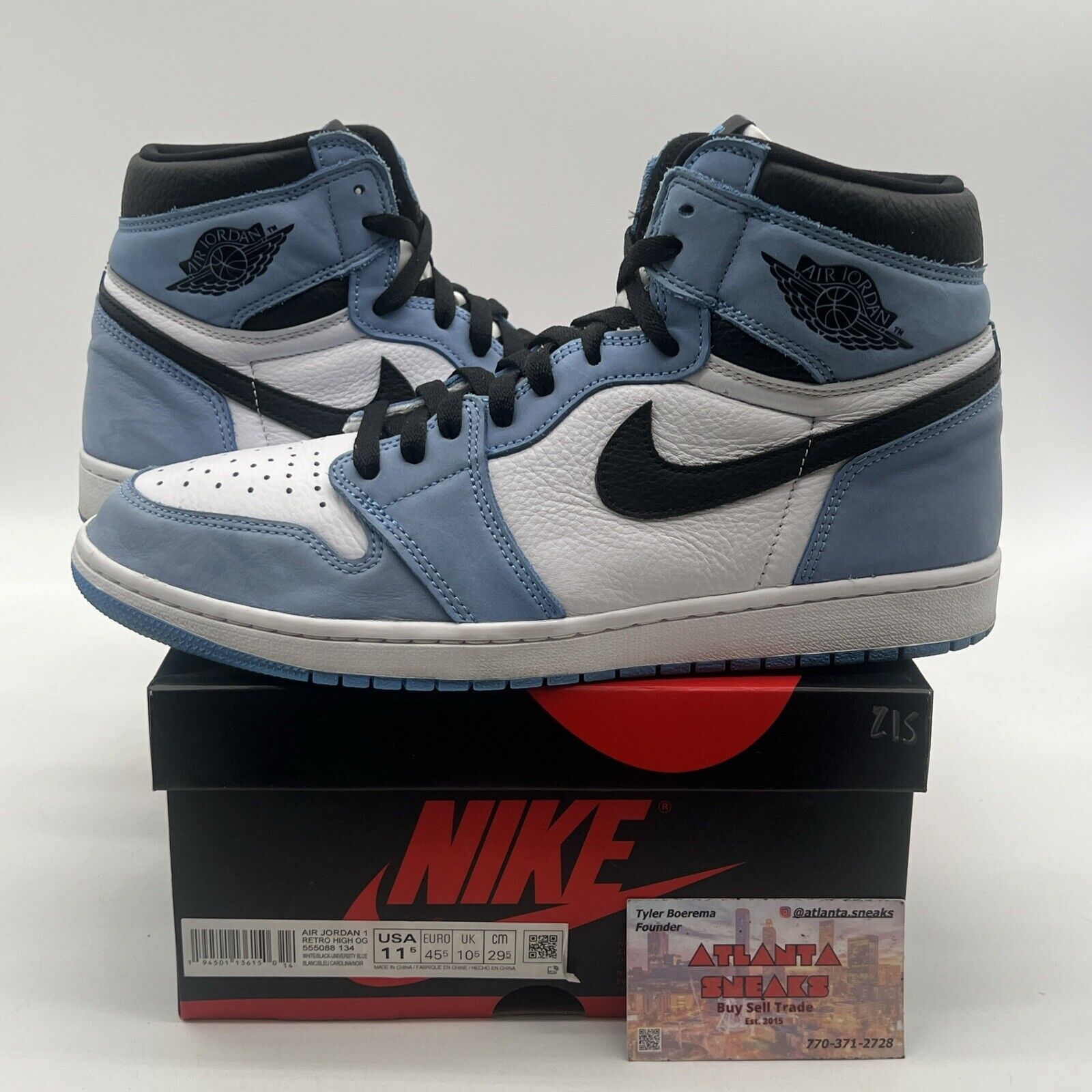 Size 11.5 - Jordan 1 Retro OG High University Blue Leather Suede (555088-134)