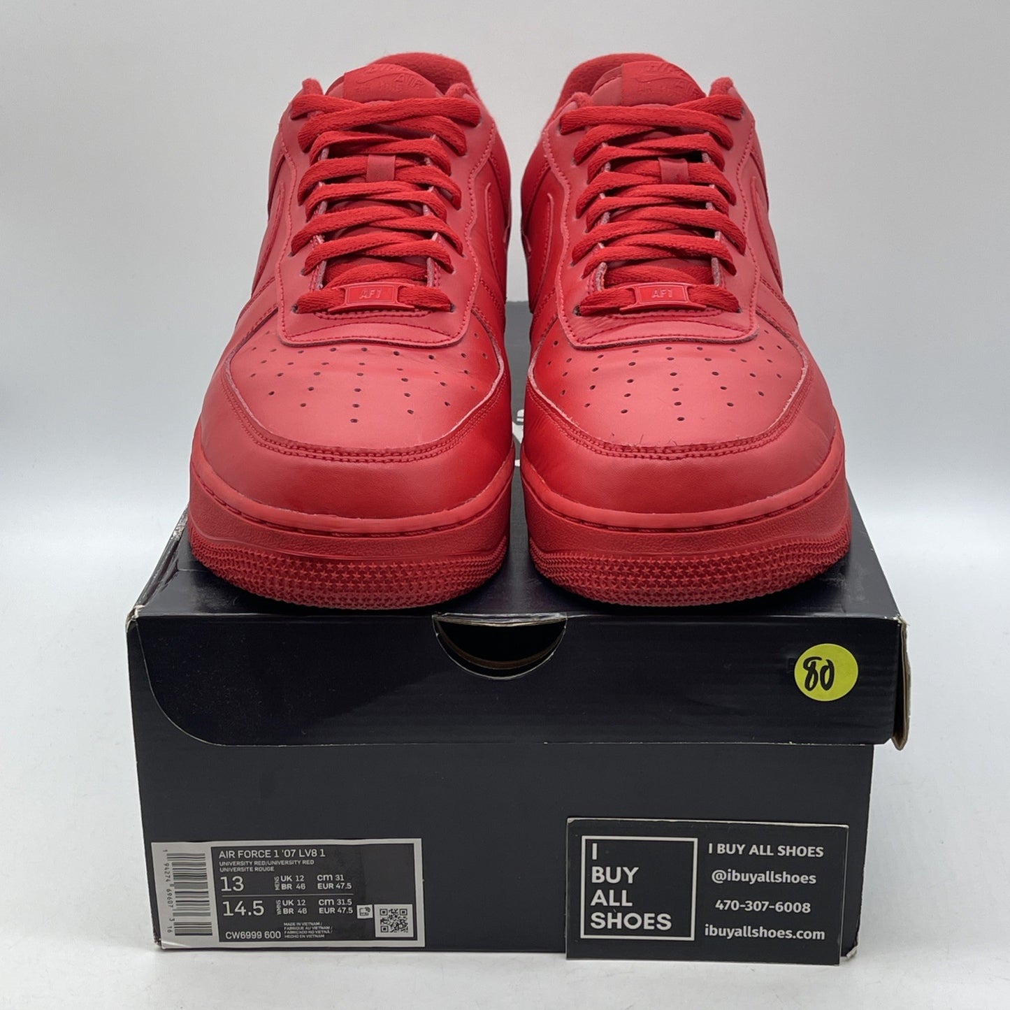 Size 13 - Nike Air Force 1 Low Triple Red Leather Suede (CW6999-600)