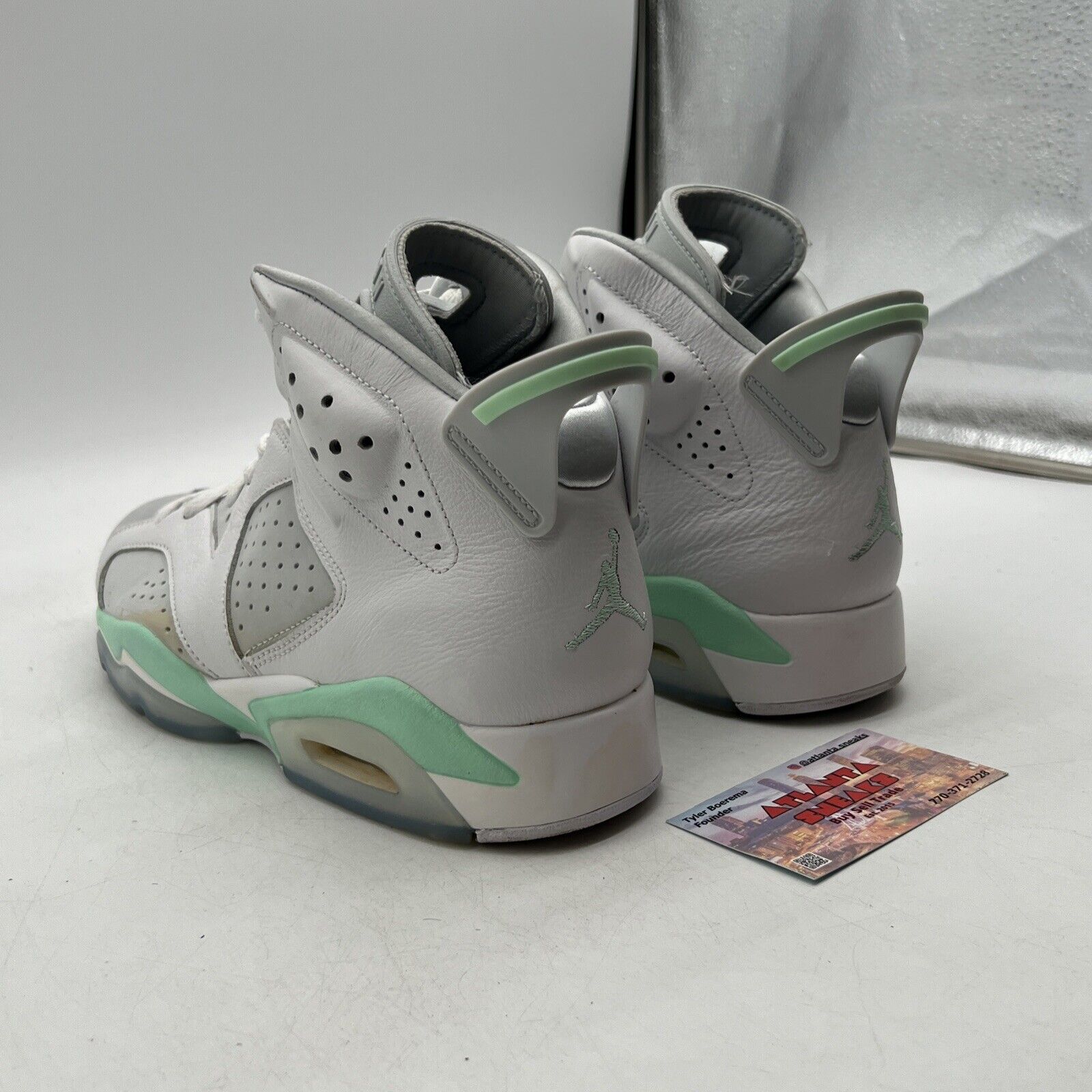 Size 9.5 - Air Jordan 6 Retro Mint Foam W White Grey Suede Leather (DQ4914-103)