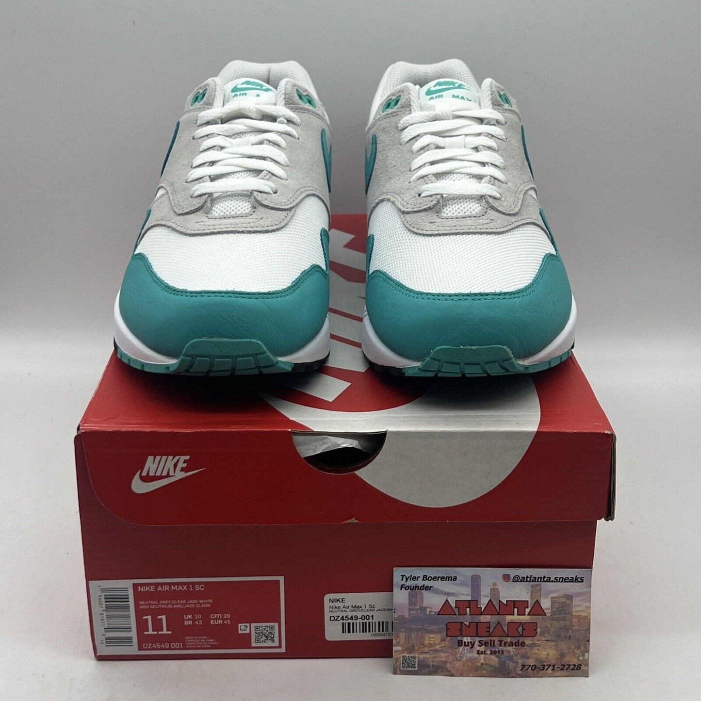 Size 11 - Nike Air Max 1 Low Clear Jade Brand New Og All