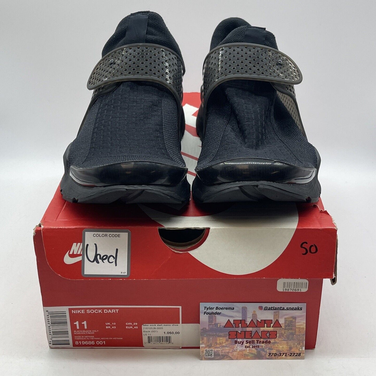 Size 11 - Nike Sock Dart Triple Black (819686-001)