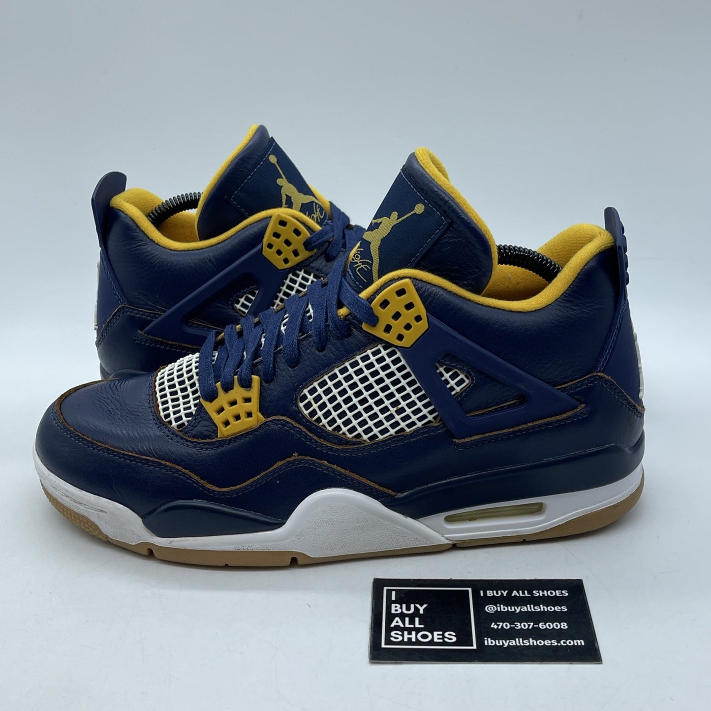 Size 9 - Air Jordan 4 Retro Dunk From Above Blue Yellow Leather (308497-425)