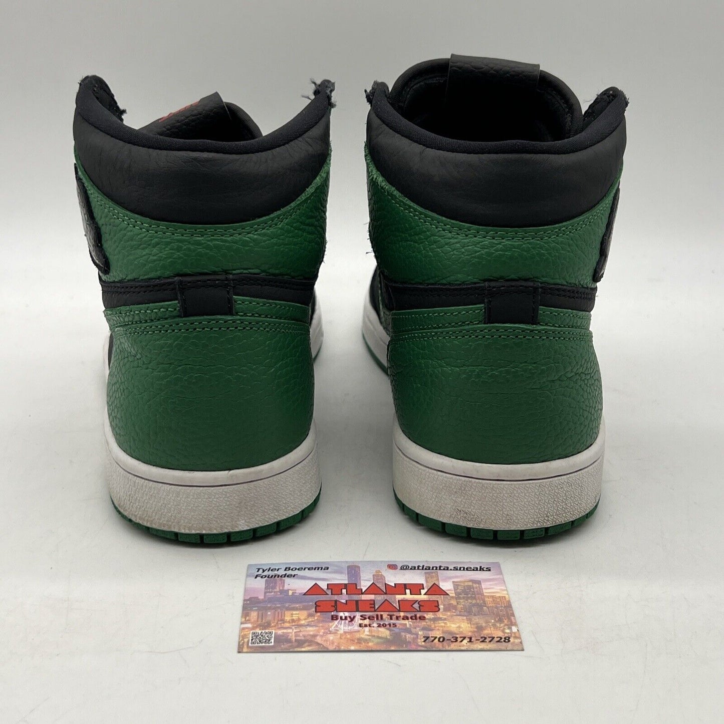 Size 9 - Jordan 1 Retro OG High Pine Green 2.0 Black Leather (555088-030)