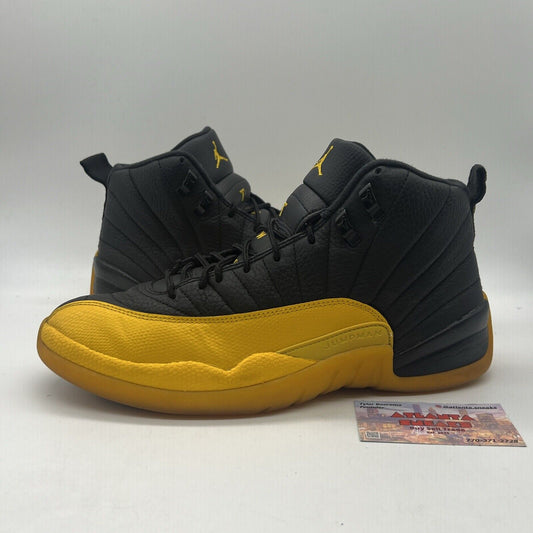 Size 10 - Jordan 12 Retro University Gold 2020 Black Yellow Used Leather