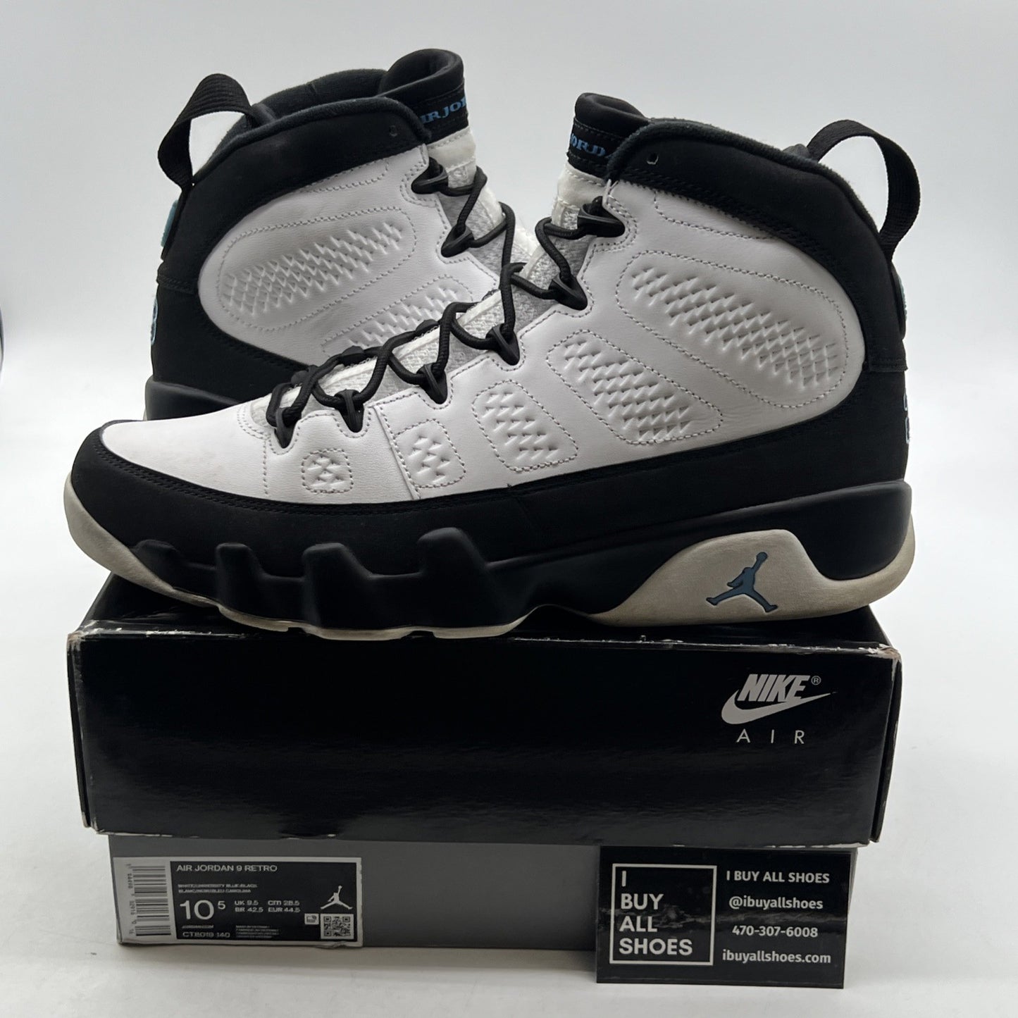 Size 10.5 - Air Jordan 9 Retro University Blue 2020 (CT8019-140)
