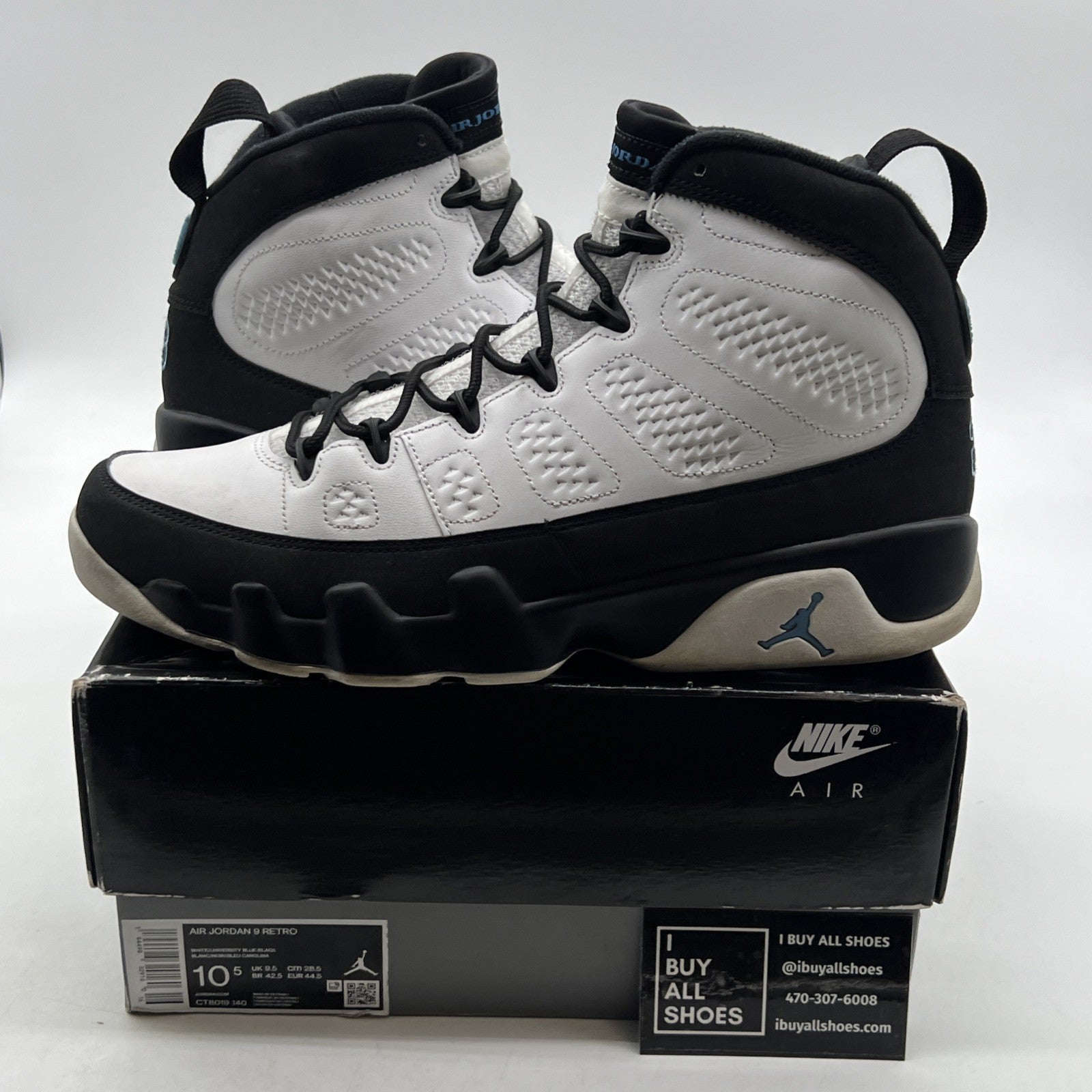 Size 10.5 - Air Jordan 9 Retro University Blue 2020 (CT8019-140)