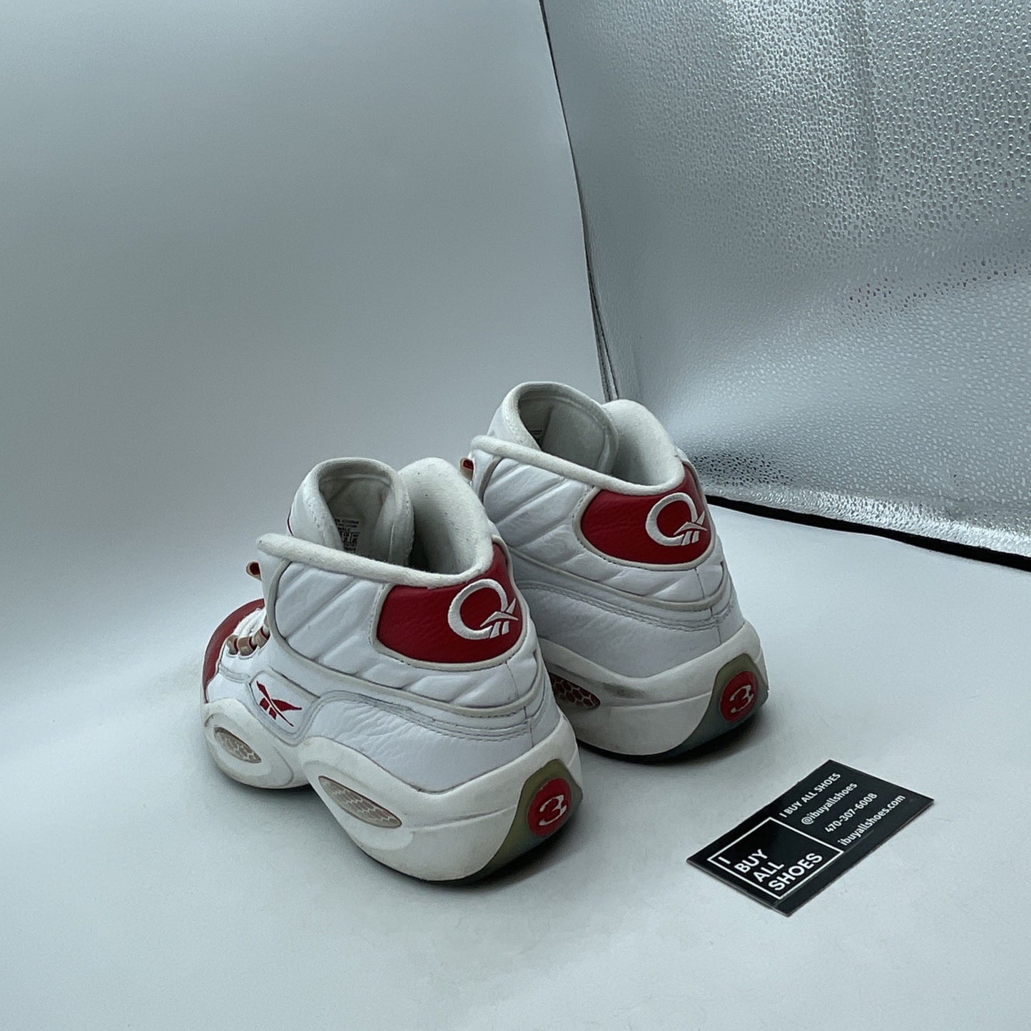 Size 10 - Reebok Question Mid White Pearlized Red (023501-312)