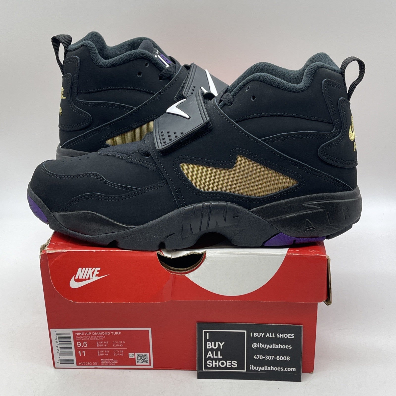 Size 9.5 - Nike Air Diamond Turf 2025 Ravens (HV2282-001)