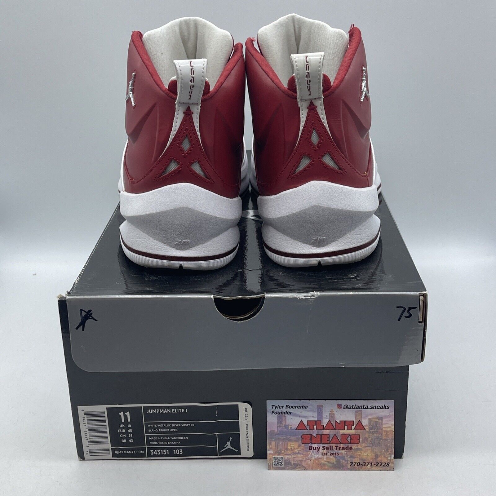 Size 11 - Jordan Jumpman Elite 1 White Varsity Red White Leather (343151-103)