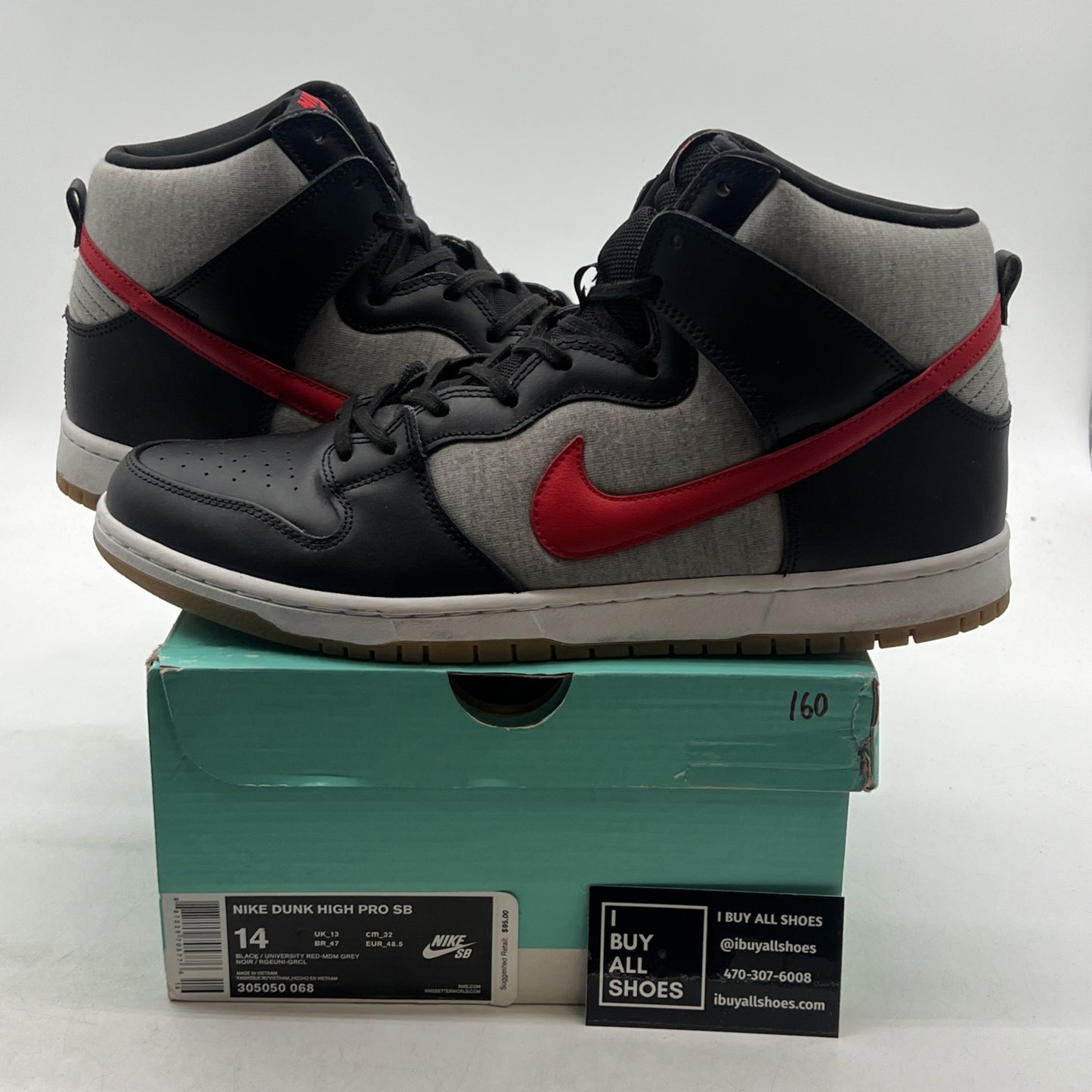Size 14 - Nike Dunk Pro Sb High Black (305050-068)