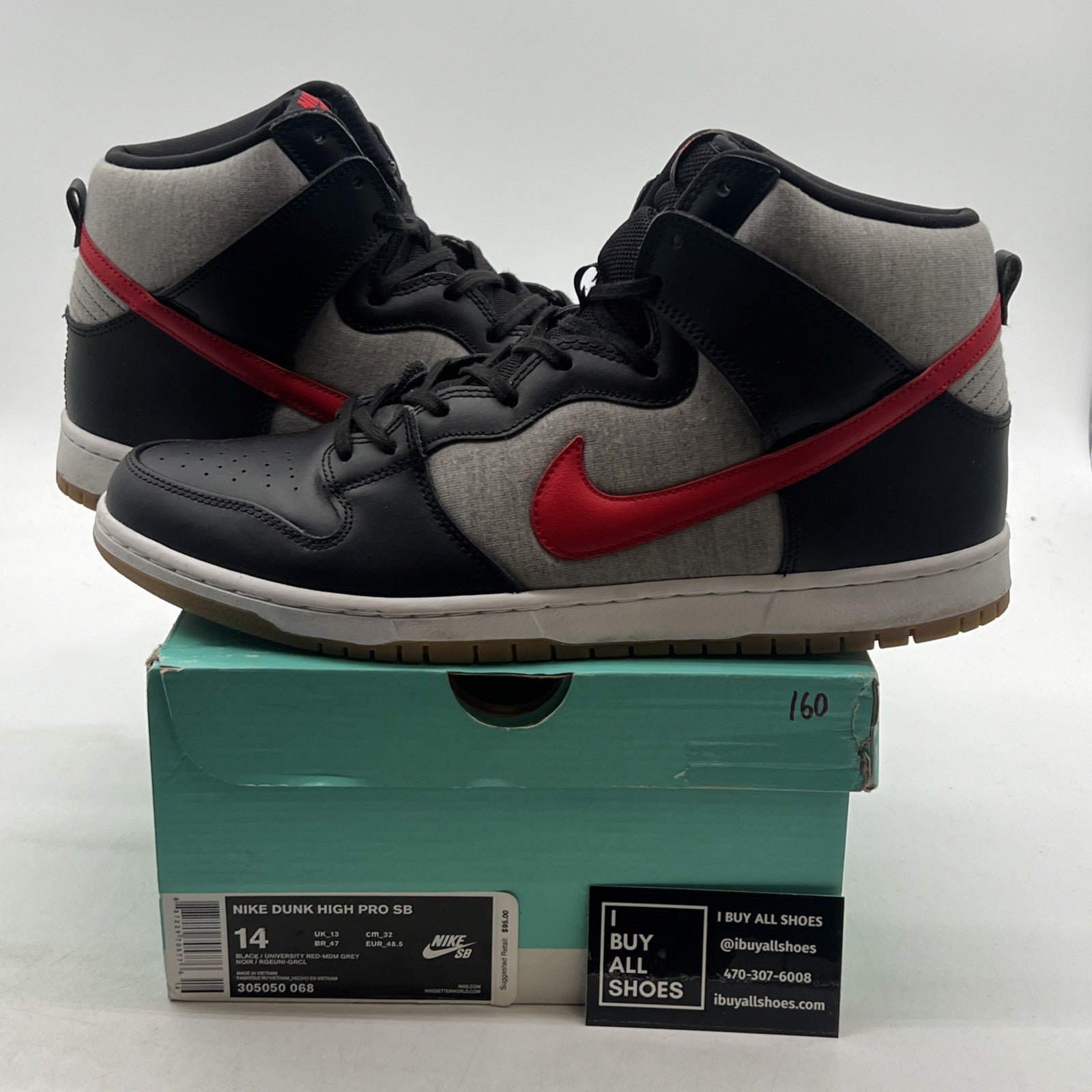 Size 14 - Nike Dunk Pro Sb High Black (305050-068)