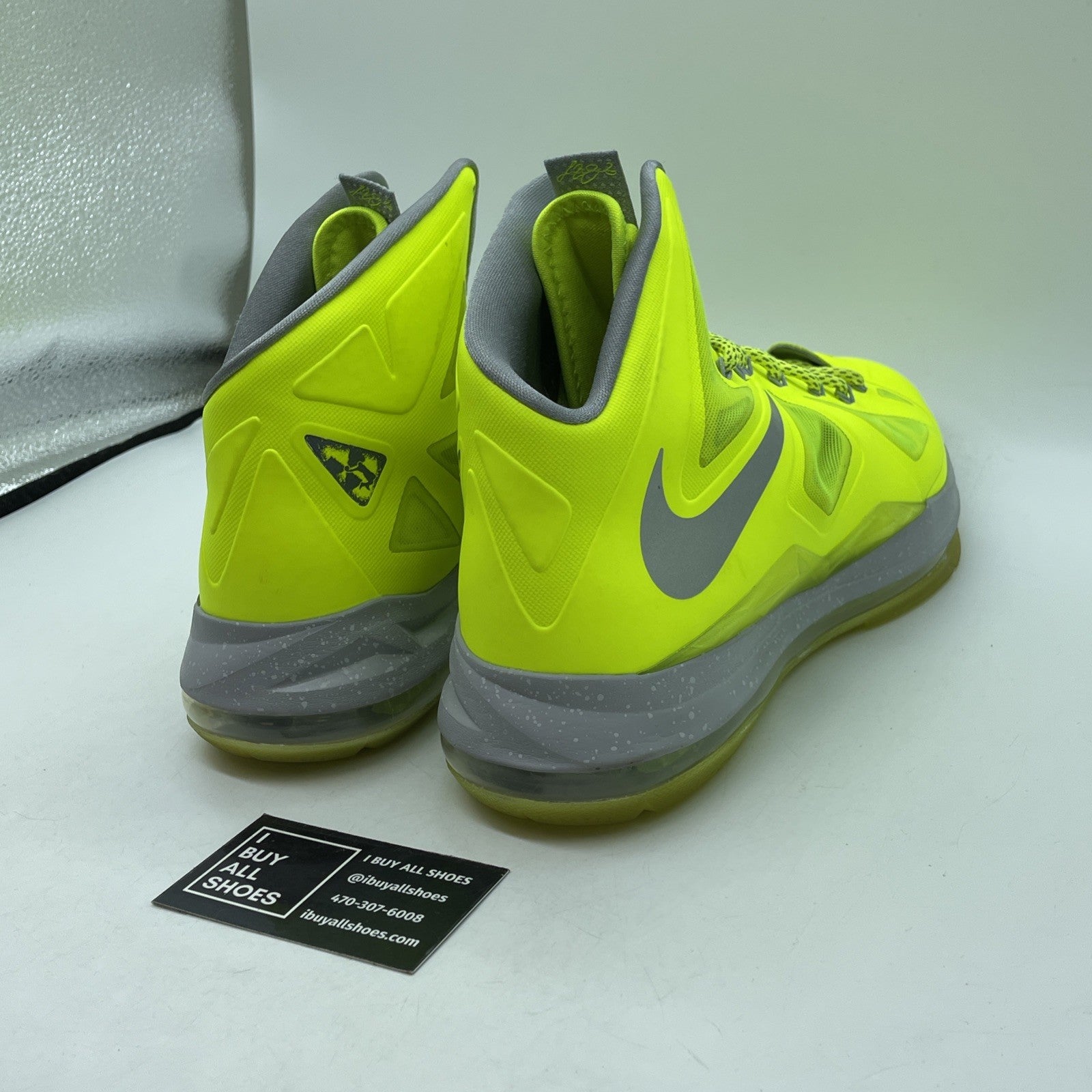Size 11 - Nike LeBron 10 Volt Grey Leather  (541100-700)