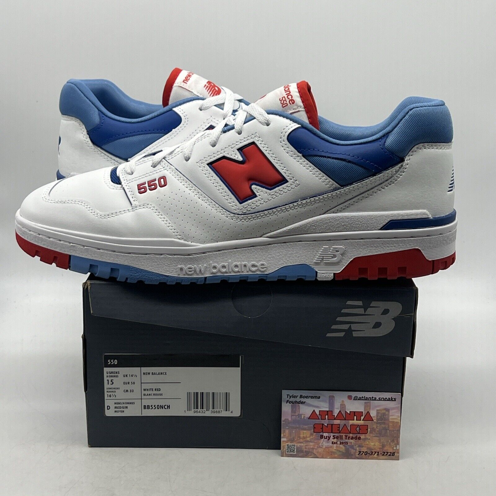 Size 15 - New Balance 550 Red Atlantic Blue Leather (BB550NCH)