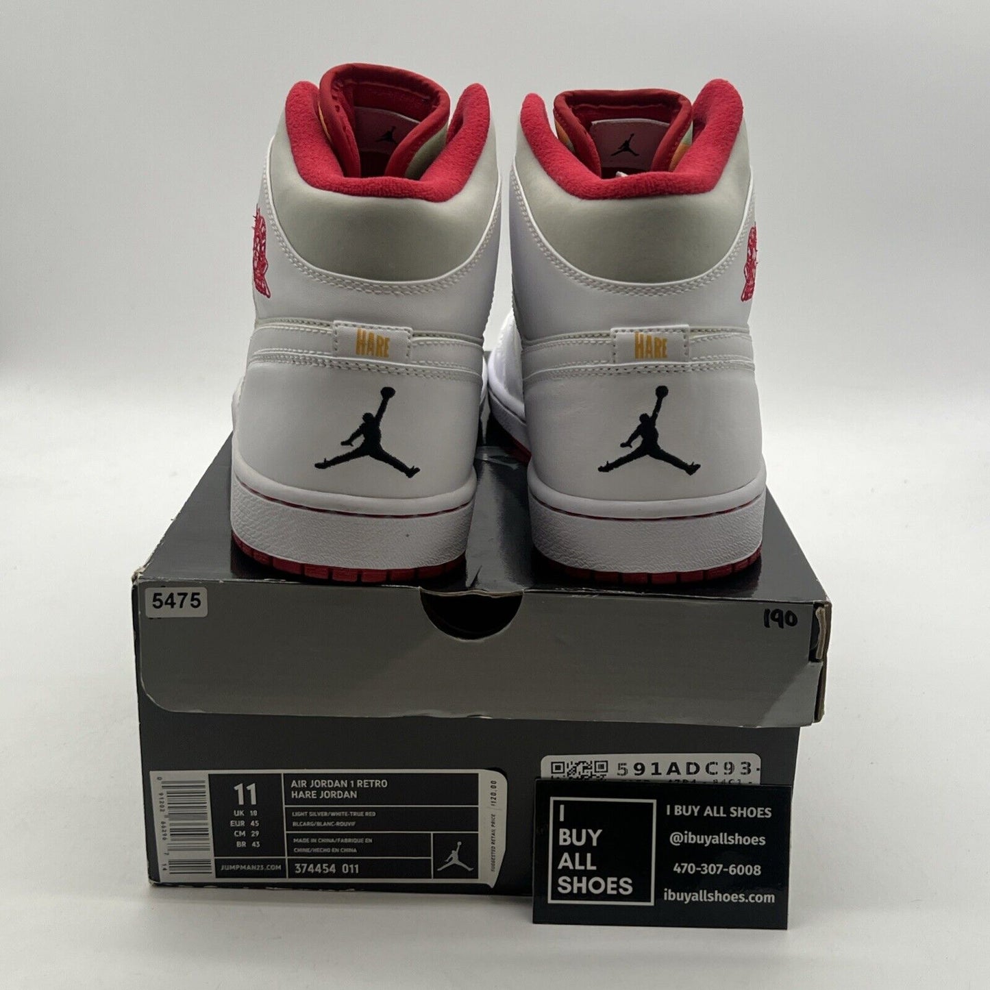 Size 11 - Air Jordan 1 Retro 2009 Hare (374454-011)