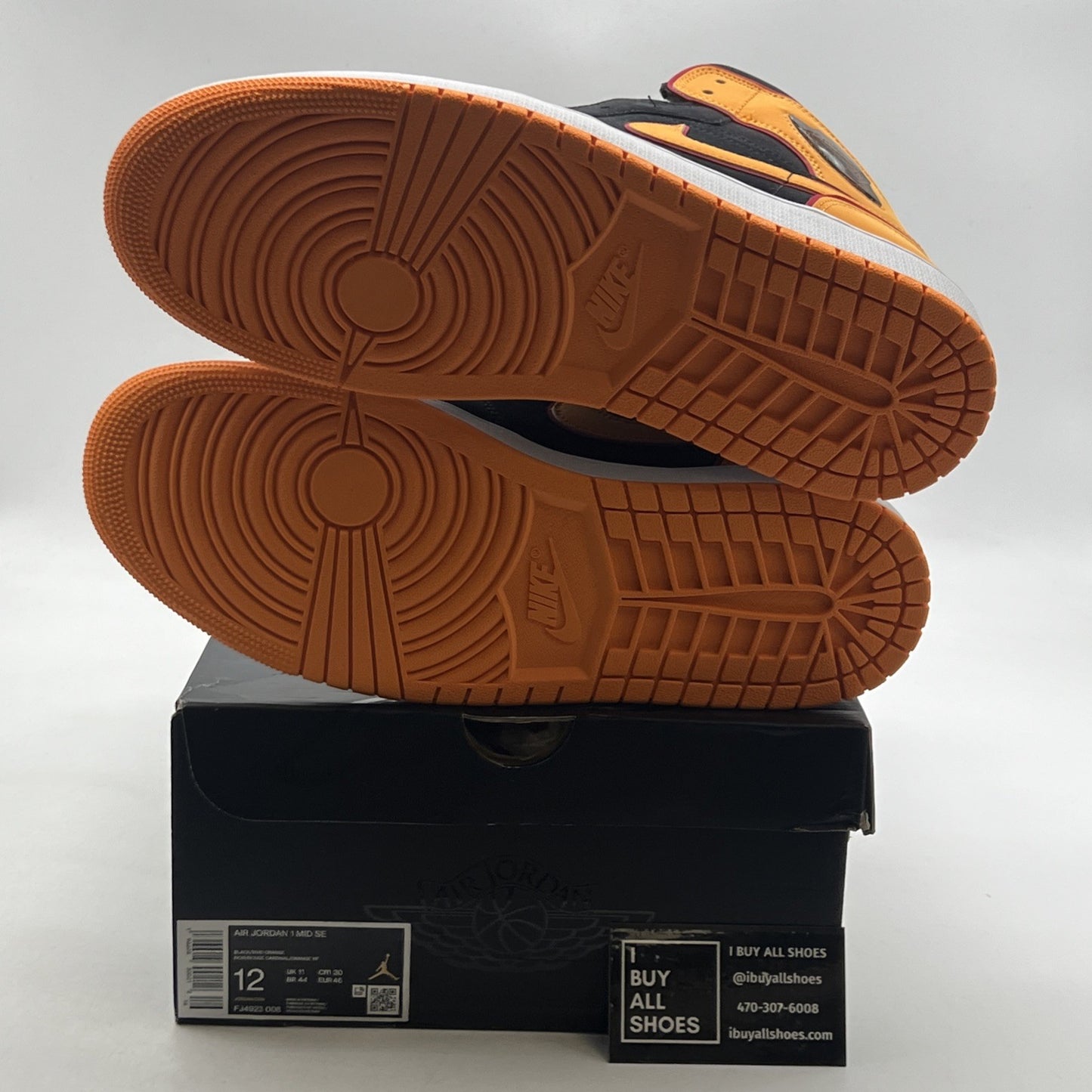 Size 12 - Air Jordan 1 Mid SE Fat Tongue Vivid Orange Black (FJ4923-008)