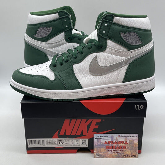 Size 10.5 - Jordan 1 Retro OG High Gorge Green White Silver Leather (DZ5485-303)