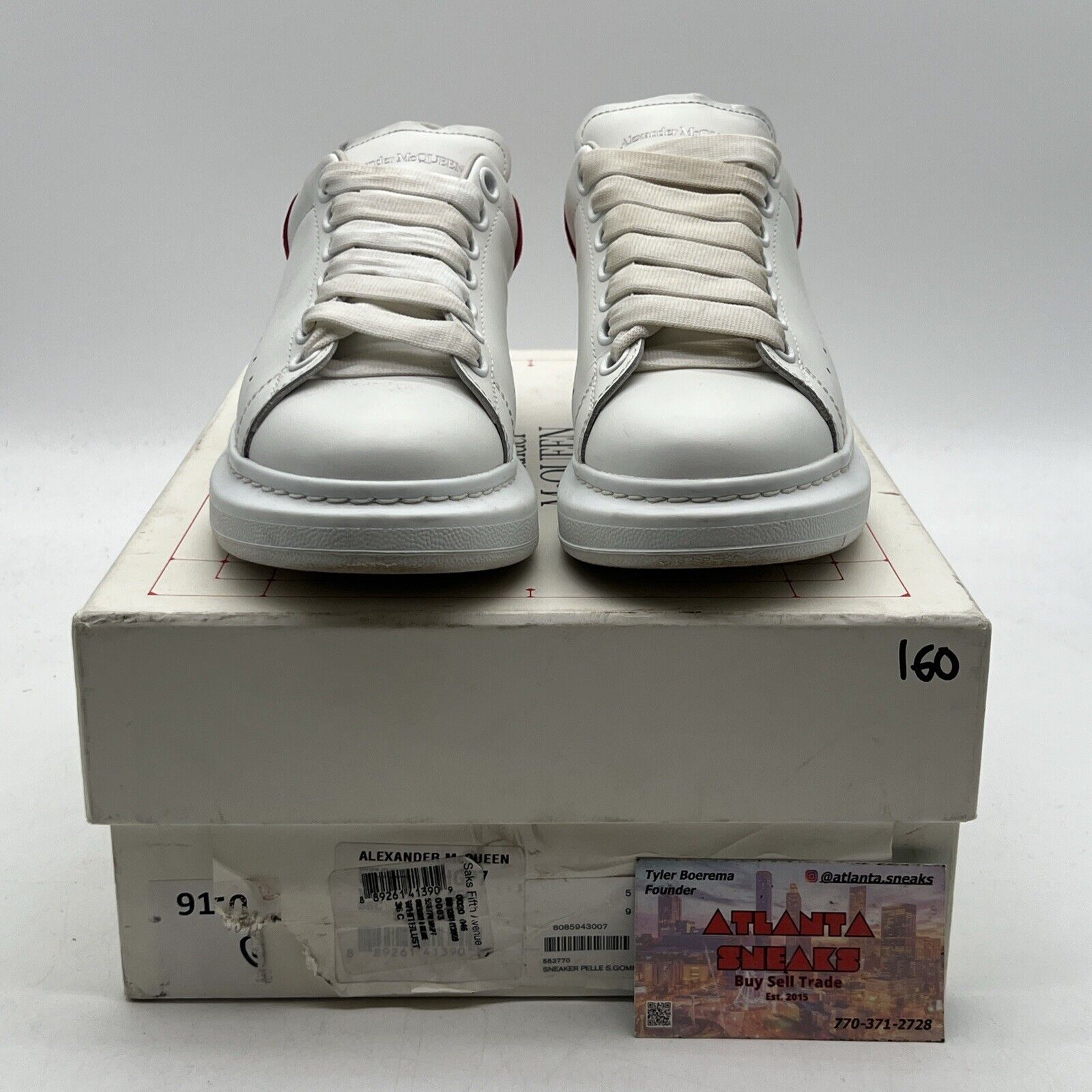 Size 6 - Alexander McQueen Oversized Sneaker White Lust Red (553770-WHGP7-9676)