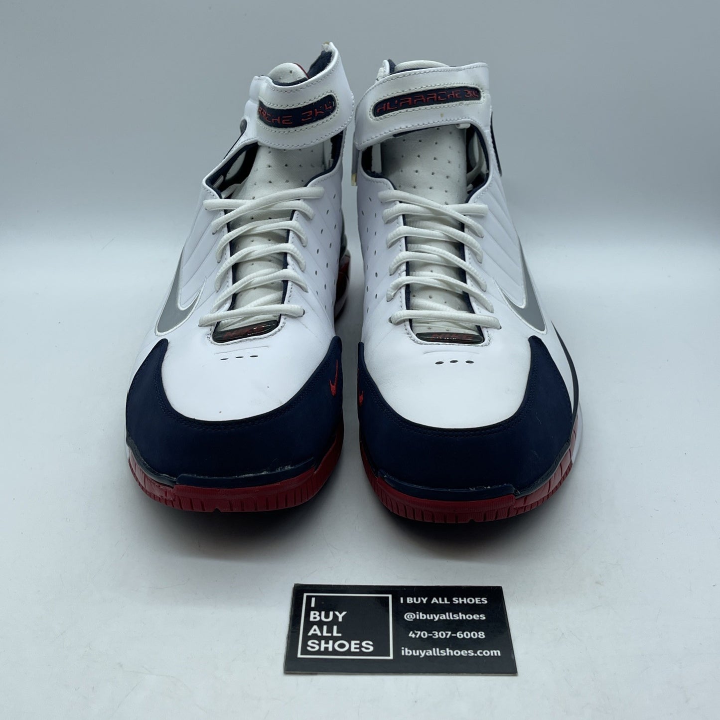 Size 13 - Nike Air Zoom Huarache 2K4 White Blue Suede Leather (511425-100)