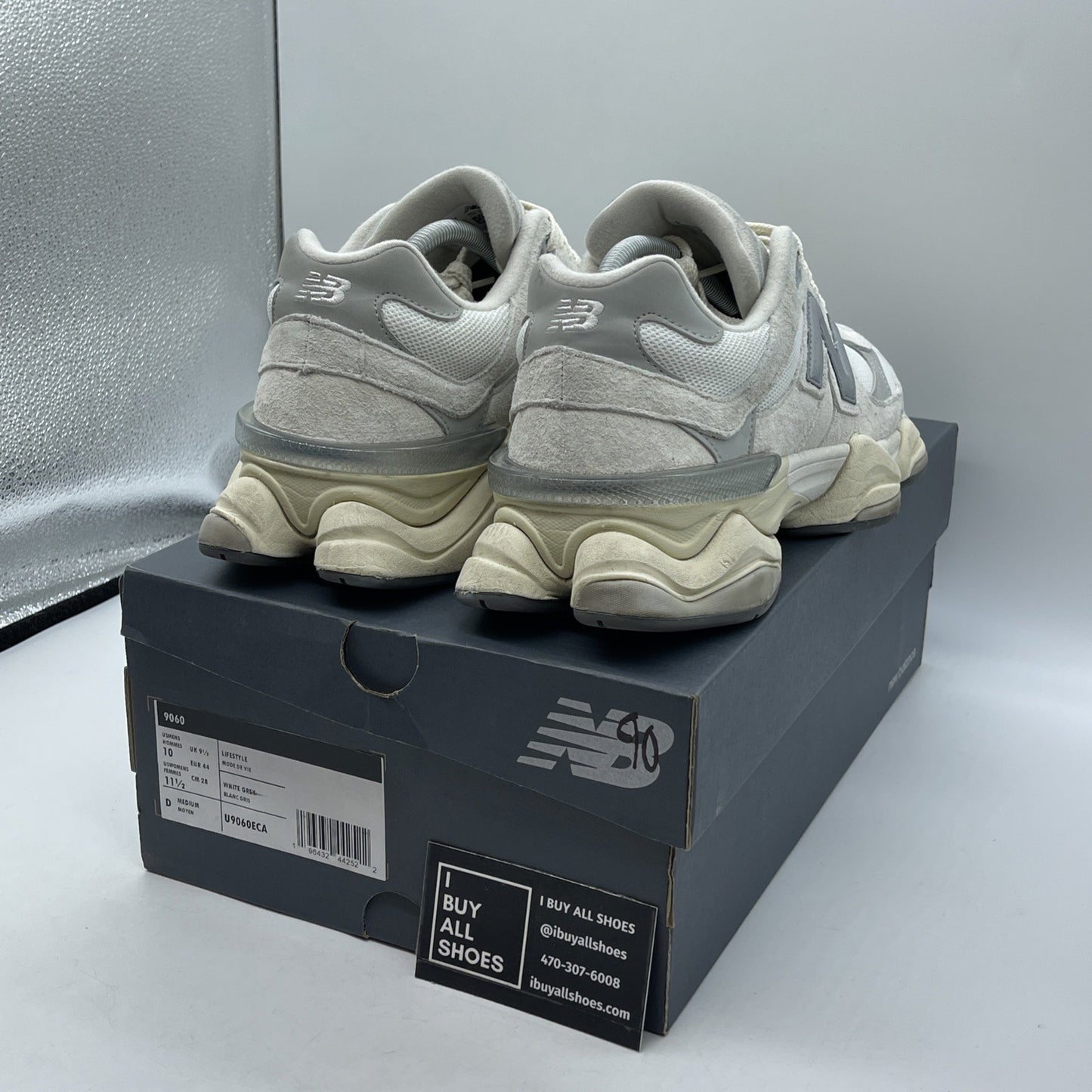 Size 10 - New Balance 9060 Sea Salt Concrete Grey Suede Leather (U9060ECA)