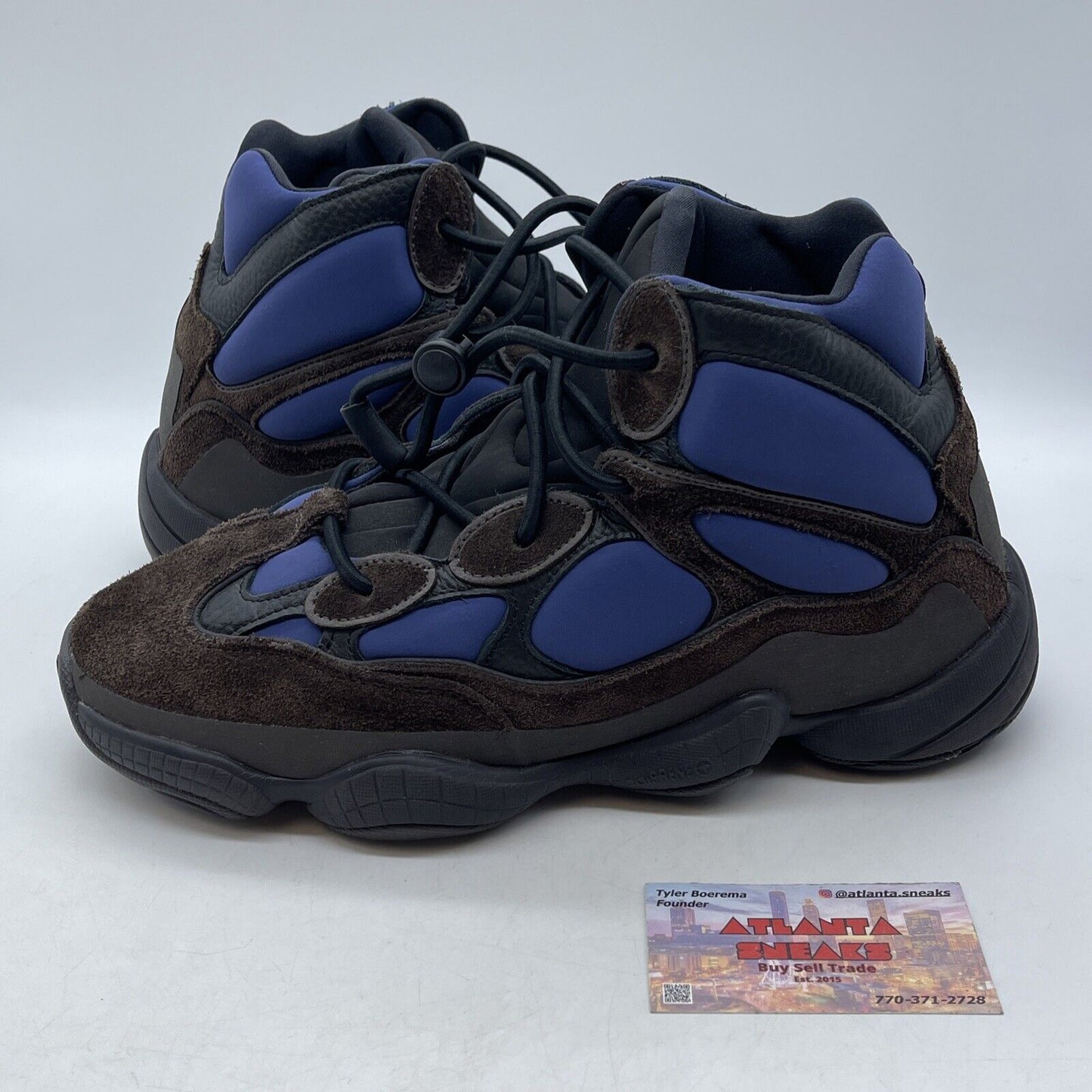 Size 11 - adidas Yeezy 500 High Tyrian Black Brown Blue Suede (FY4269)