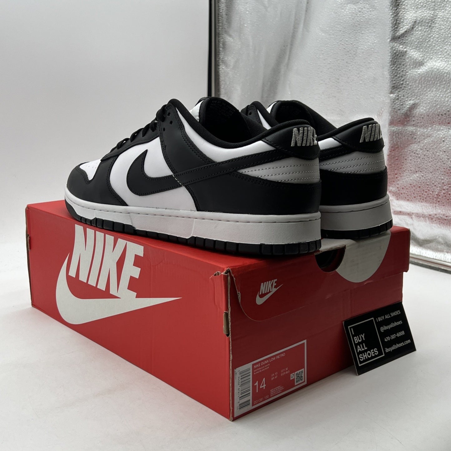Size 14 - Nike Dunk Low Black White (DD1391-100)