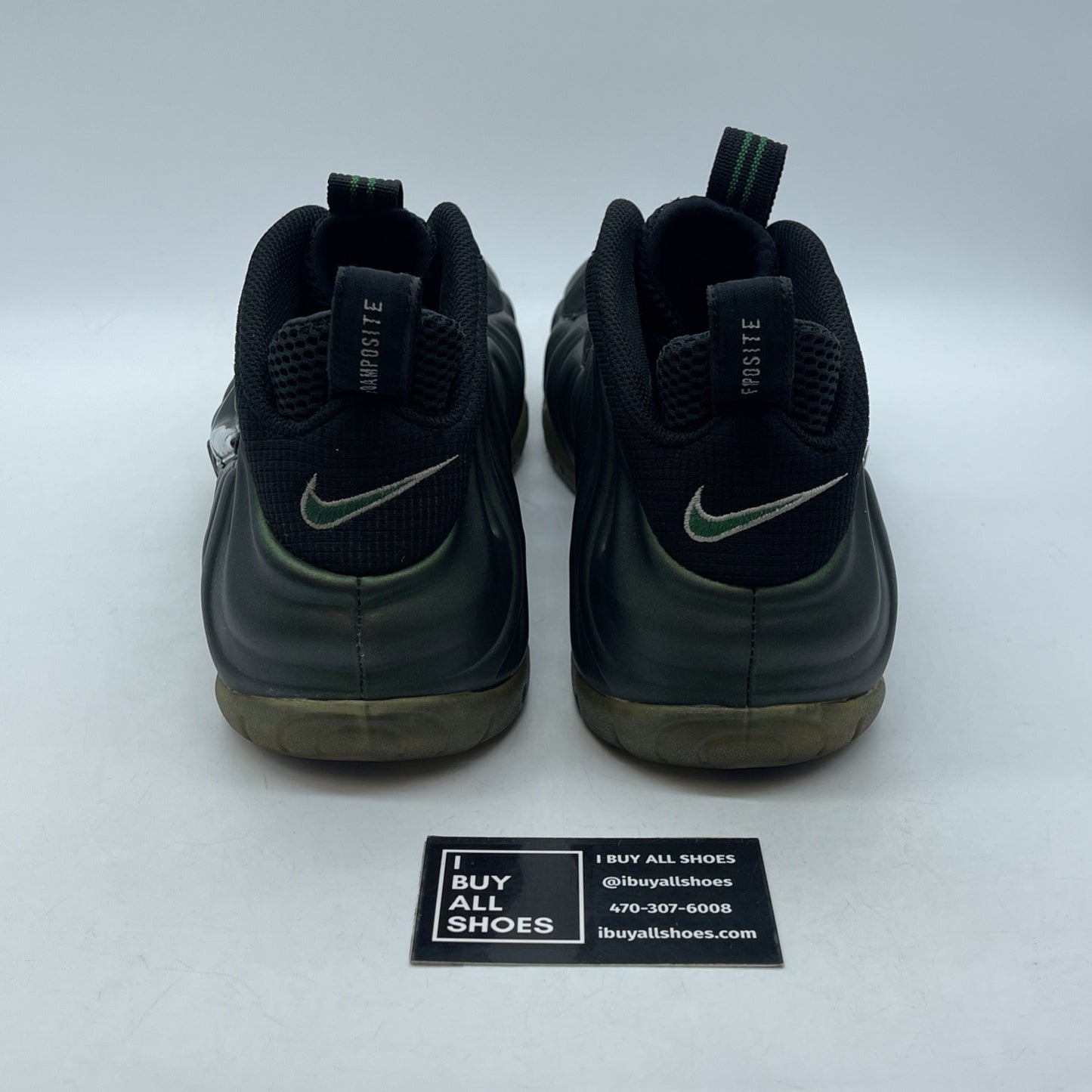 Size 11 - Nike Air Foamposite Pro Pine Green Black Suede Leather (624041-301)