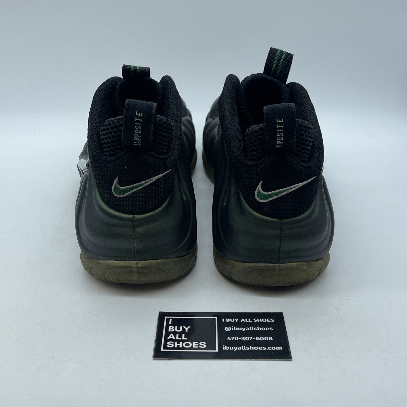 Size 11 - Nike Air Foamposite Pro Pine Green Black Suede Leather (624041-301)