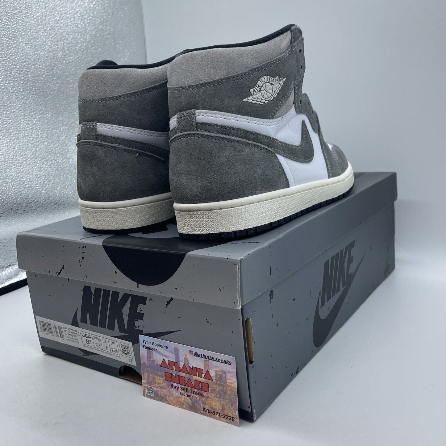 Size 8.5 - Air Jordan 1 Retro OG High Washed Black Grey White Suede (DZ5485-051)