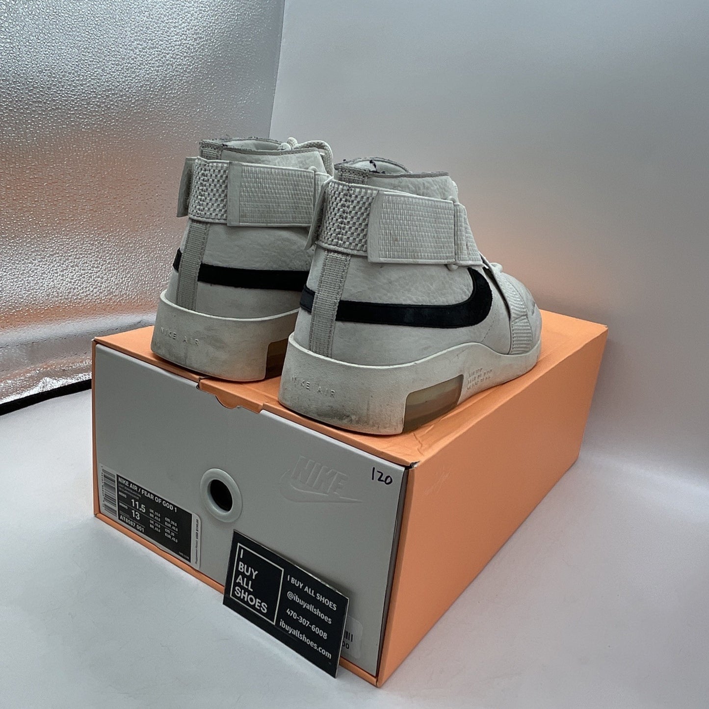 Size 11.5 - Nike Air Fear Of God Moc Pure Platinum (AT8086-001)