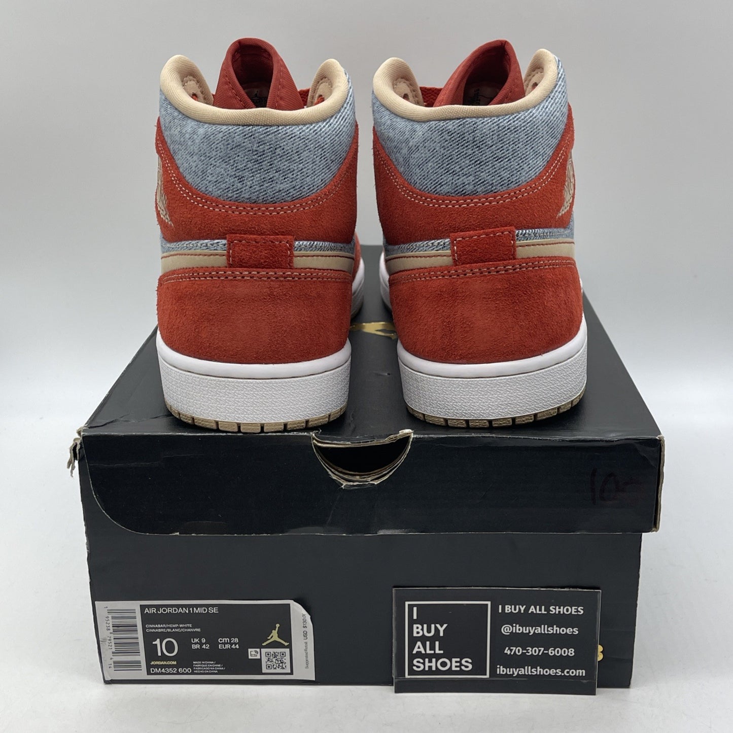 Size 10 - Air Jordan 1 Mid Denim Red Blue Brown Suede (DM4352-500)