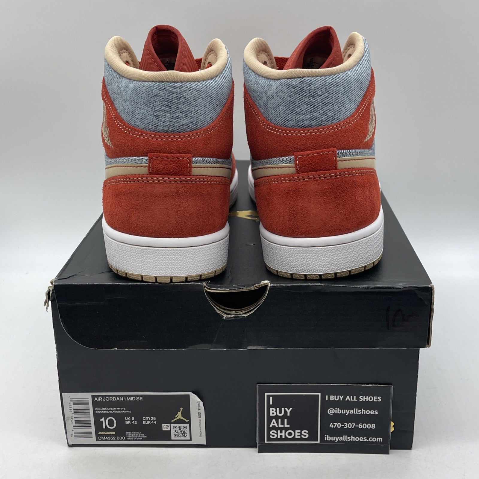Size 10 - Air Jordan 1 Mid Denim Red Blue Brown Suede (DM4352-500)