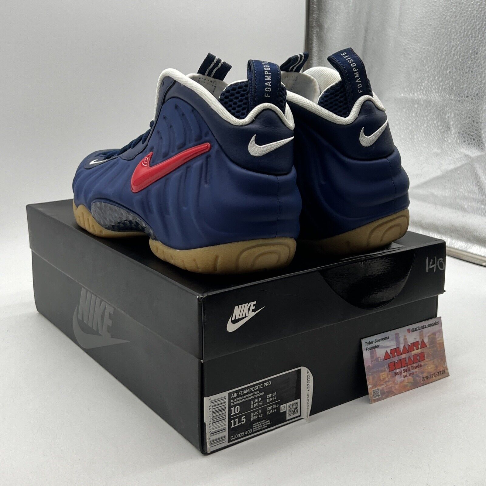 Size 10 - Nike Air Foamposite Pro USA White Navy Red Gum (CJ0325-400)