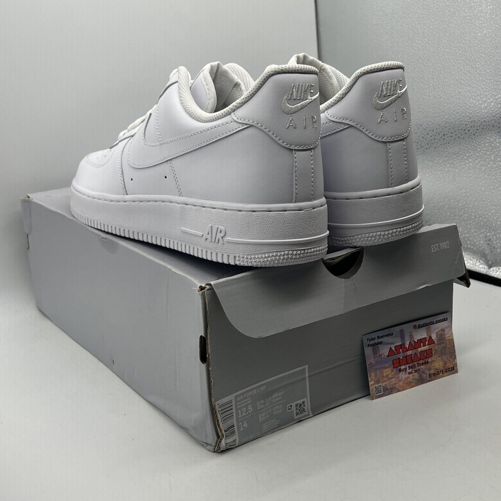 Size 12.5 - Nike Air Force 1 '07 Low Triple White Leather (CW2288-111)
