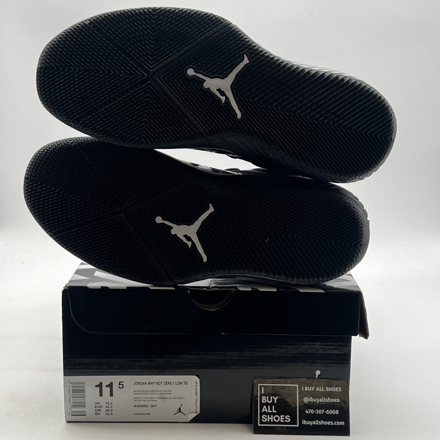 Size 11.5 - Jordan Why Not Zer0.1 TB Low Black Metallic Silver(AQ9682-001)