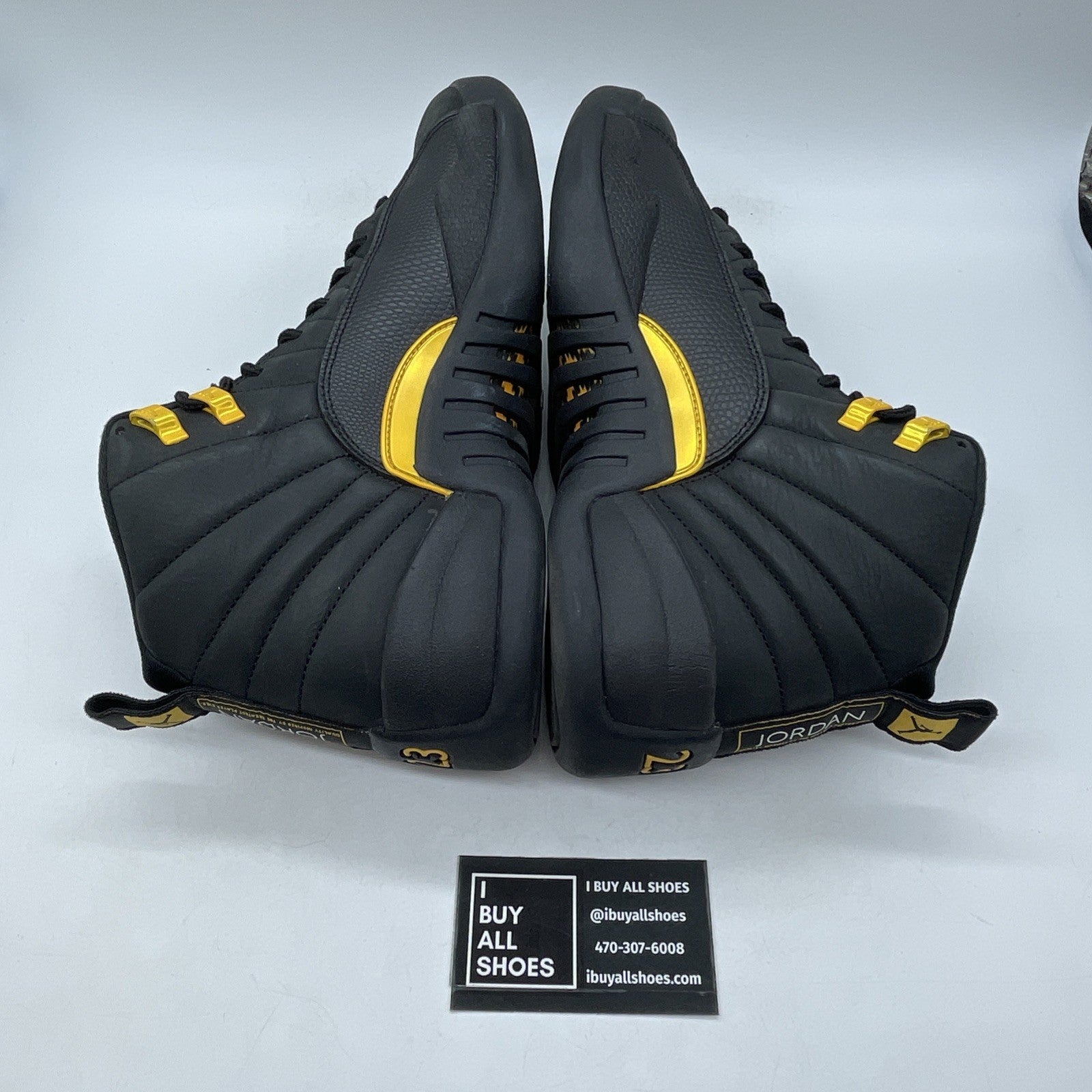 Size 10 - Jordan 12 Retro Mid Black Taxi Yellow Suede Leather (CT8013-071)