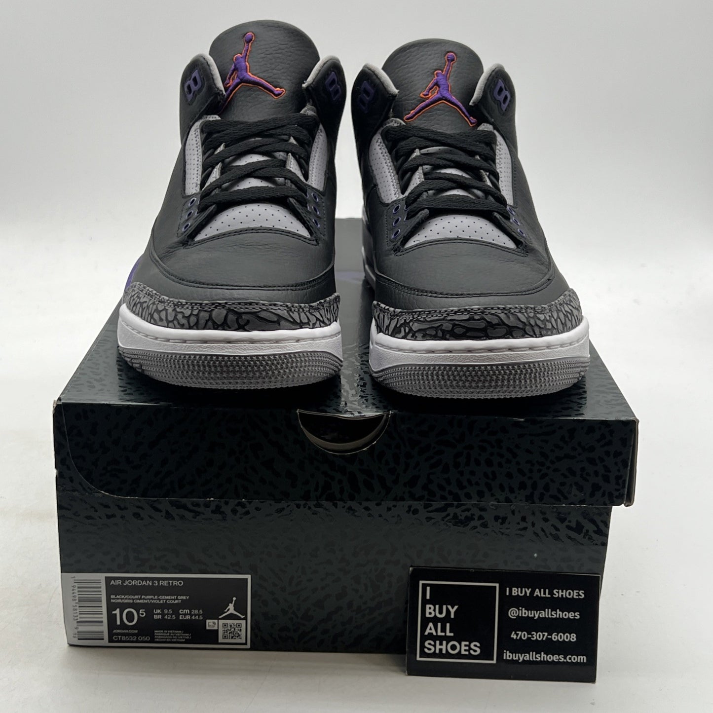 Size 10.5 - Air Jordan 3 Retro Court Purple (CT8532-050)