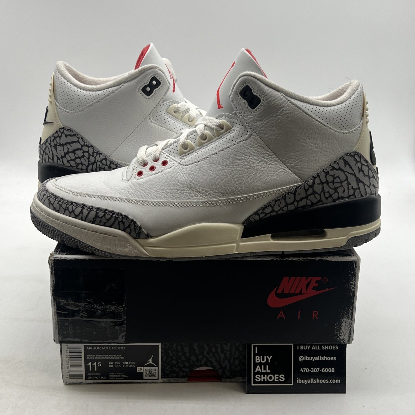 Size 11.5 - Air Jordan 3 Retro Mid White Cement Reimagined (DN3707-100)