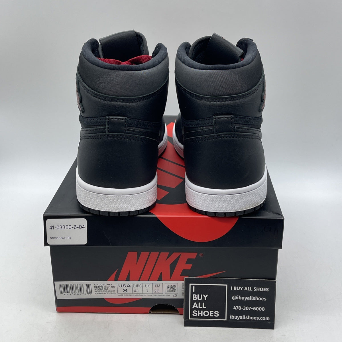 Size 8 - Air Jordan 1 Retro OG High Black Gym Red (555088-060)