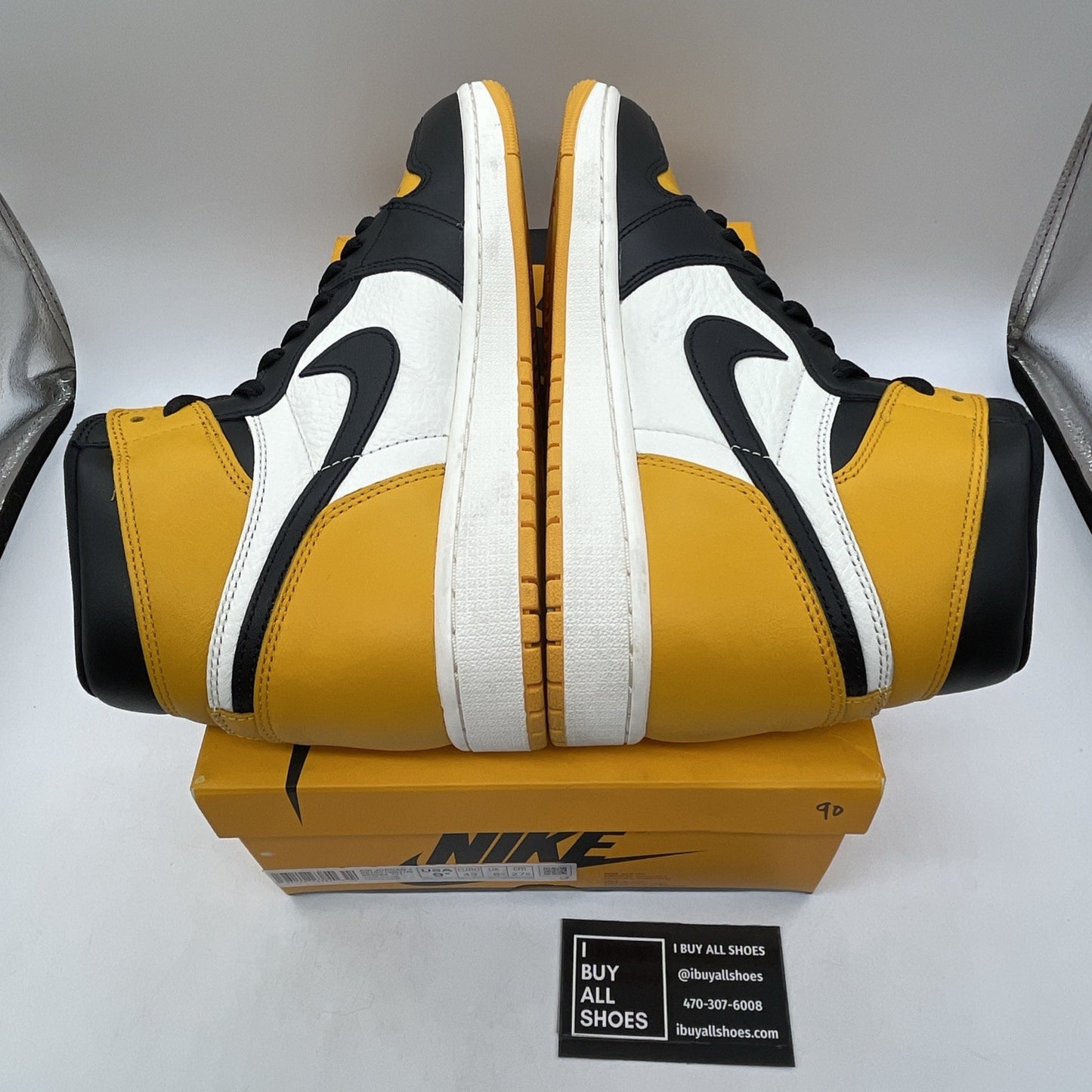 Size 9.5 - Jordan 1 Retro OG High Yellow Toe Black Leather (555088-711)